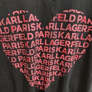 Karl Lagerfeld heart Paris sparkly women's tee XL
